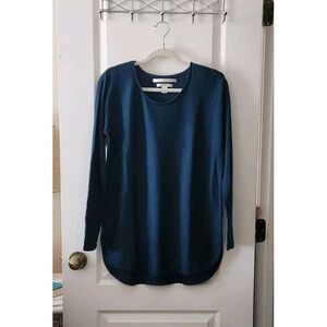 Max Studio Women's Pullover Sweater Long‎ Sleeves Merino Wool Teal Size L